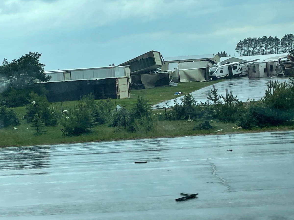 Damage in Gaylord from the tornado that ripped through.