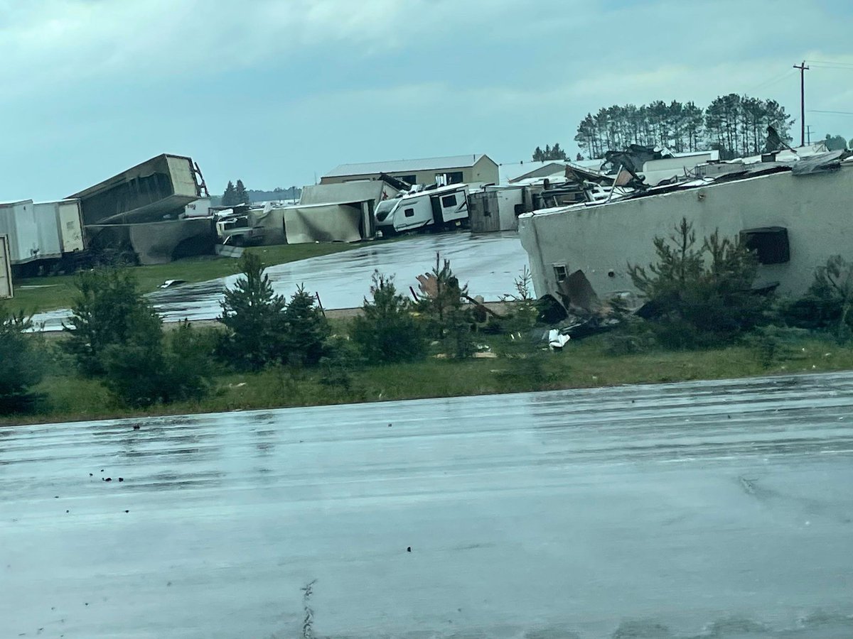 Damage in Gaylord from the tornado that ripped through.