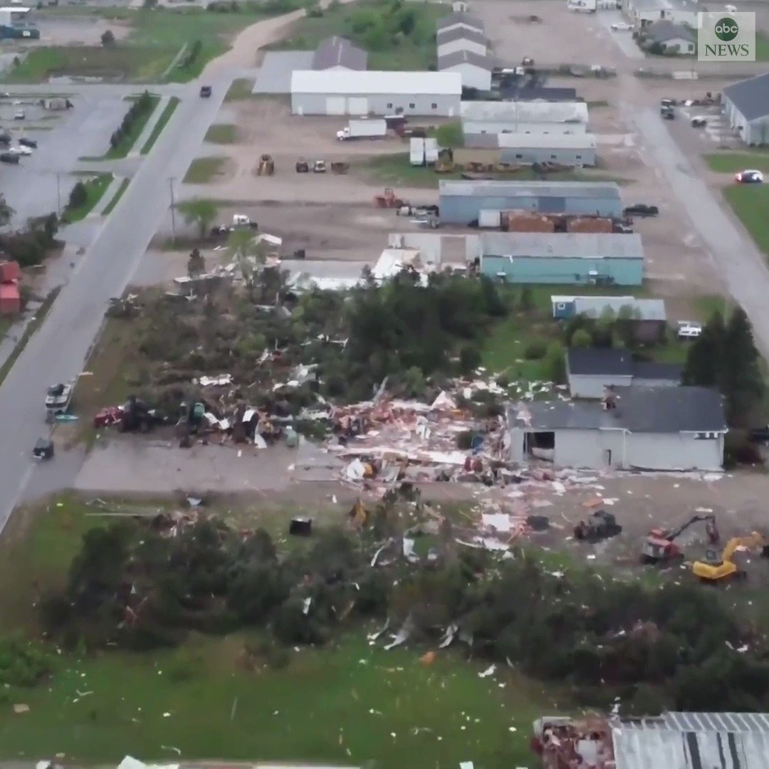 Parts of northern Michigan were left severely damaged after a tornado touched down in the region. Footage shows the destruction left behind by the tornado that left at least one person dead