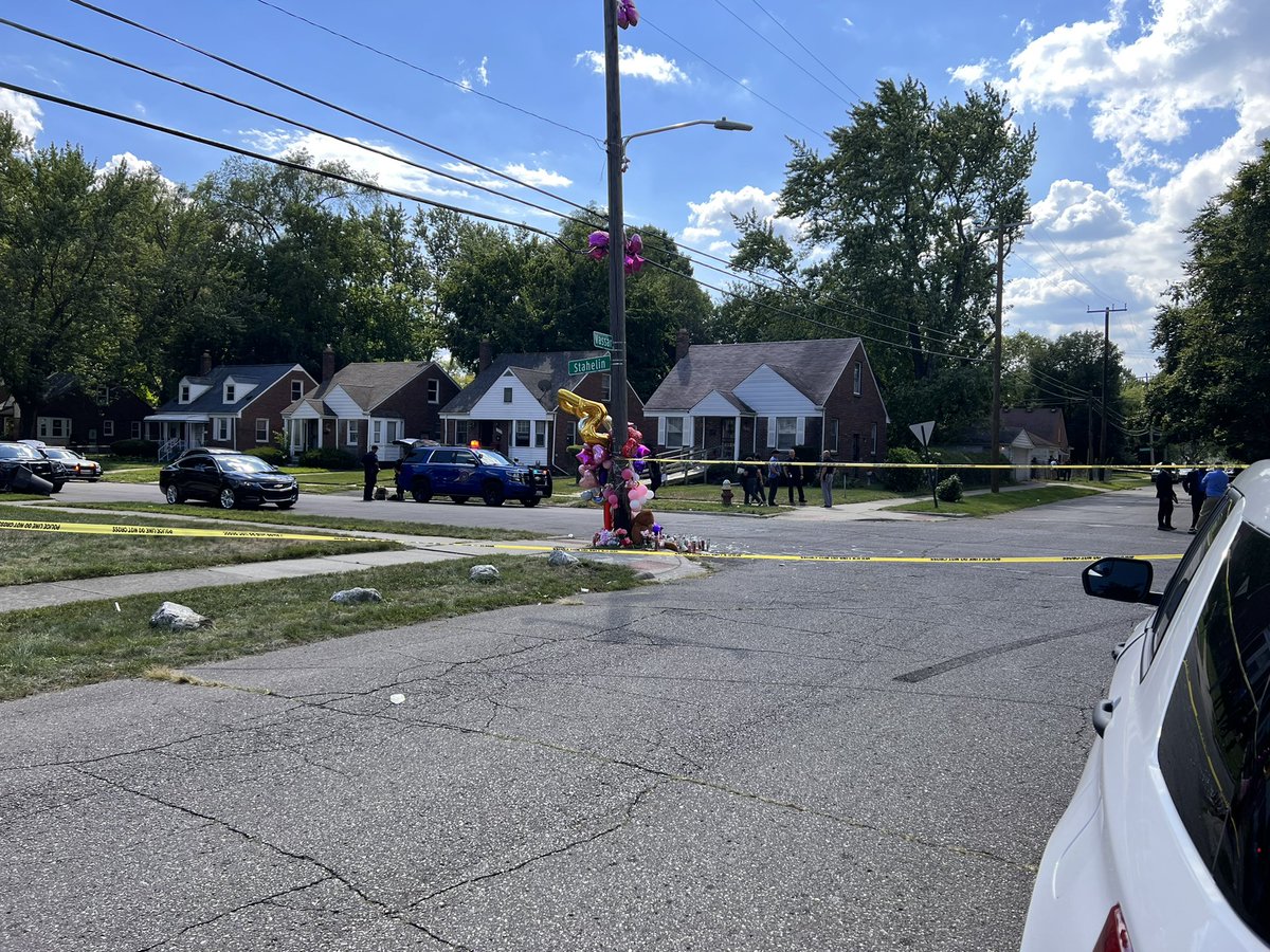 @detroit police and @MichStatePolice are on the scene of a shooting at Vassar and Stahelin, the EXACT spot where 22-year-old ZambreciaWorks was found beaten to death in an SUV this past Friday. Her corner memorial is inside the current scene.  