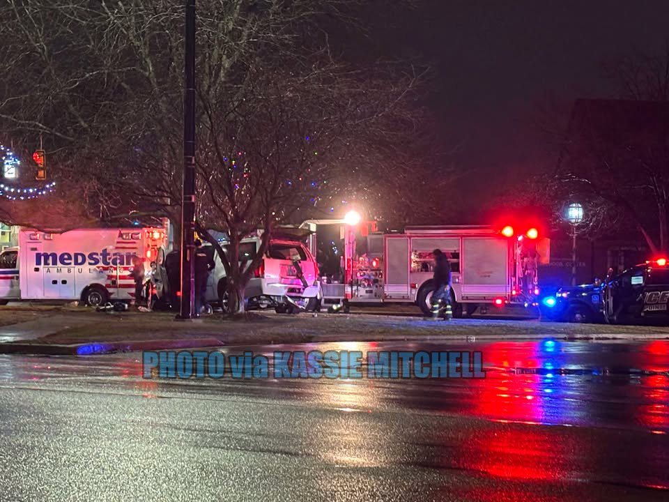 An earlier MVC in Eastpointe, just before midnight at Gratiot & Aurora near St Peters Church. Information provided states the driver had to be extracted and was unresponsive at the time of extraction. Patient was conveyed via Med Star 