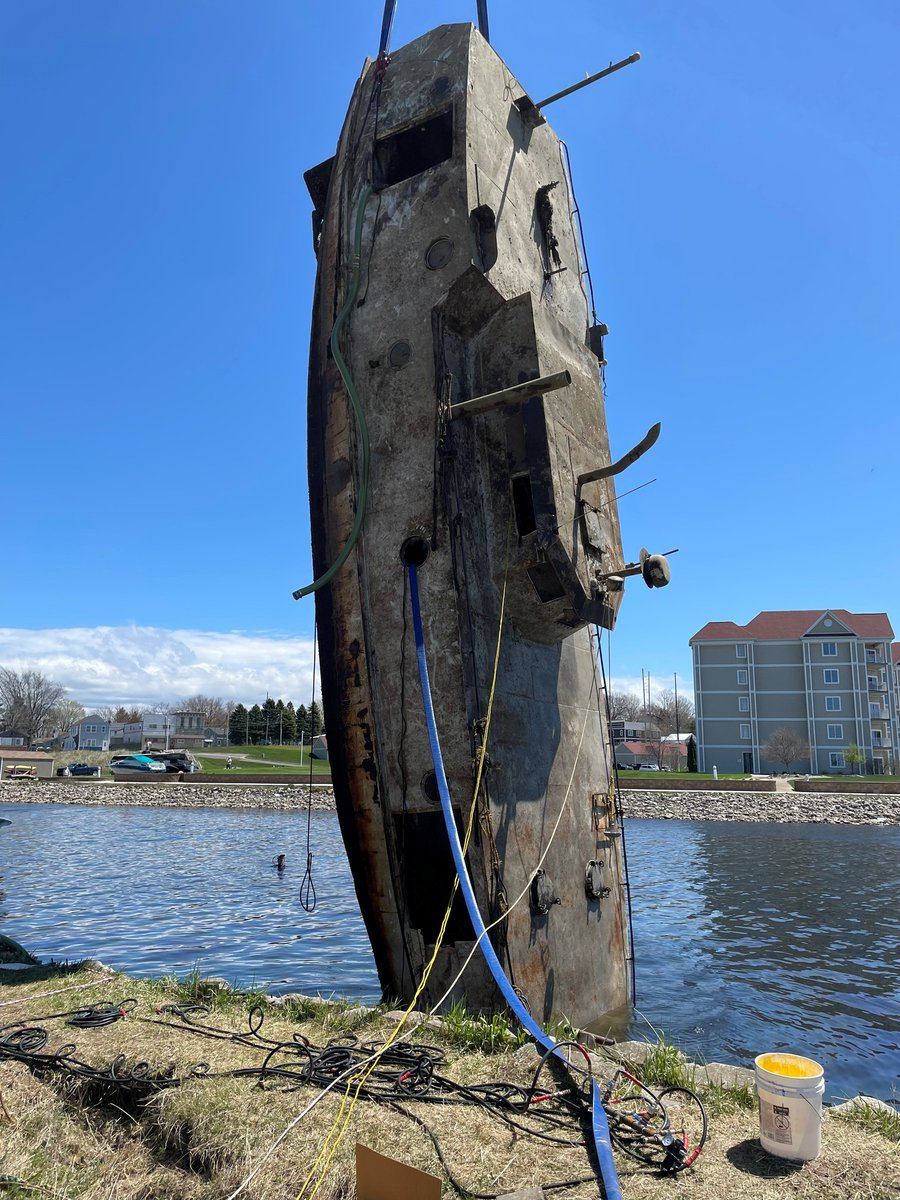 Crews recovered a sunken vessel from a lake in Michigan this week