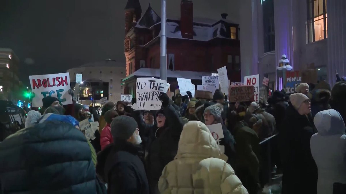 Hundreds of people gathered in downtown Kalamazoo  to participate in a vigil and protest in response to two deadly shootings by ICE agents in Minneapolis